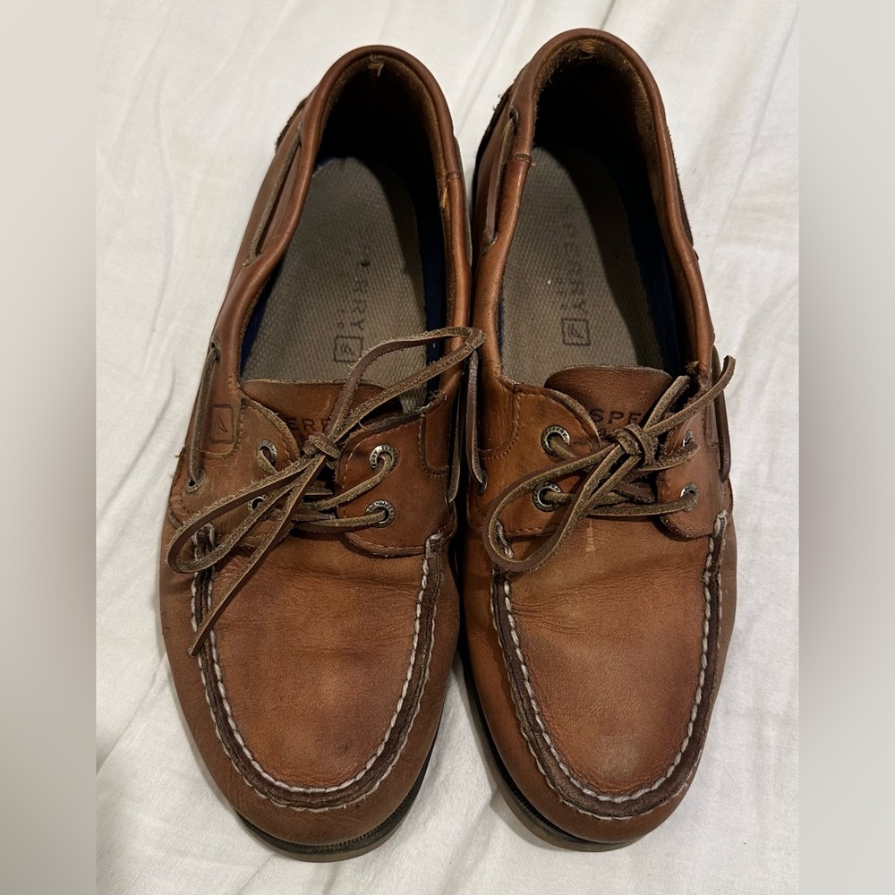 Sperry Topsider Brown Leather Boat Shoe Size 10